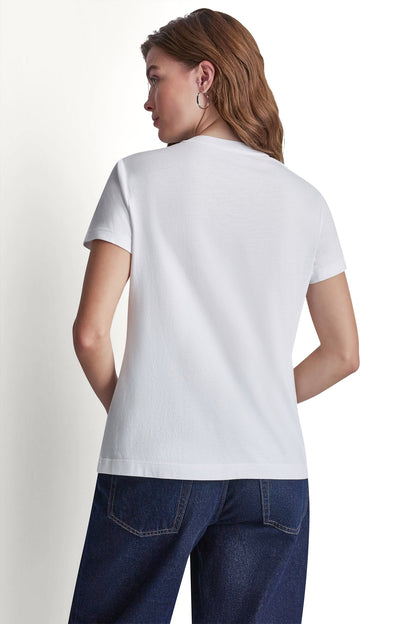 DKNY JEANS STACKED RHINESTONE DOME TEE