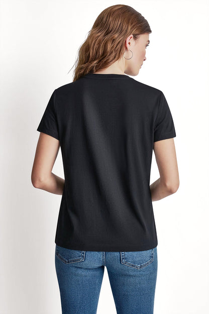 DKNY JEANS STACKED RHINESTONE DOME TEE