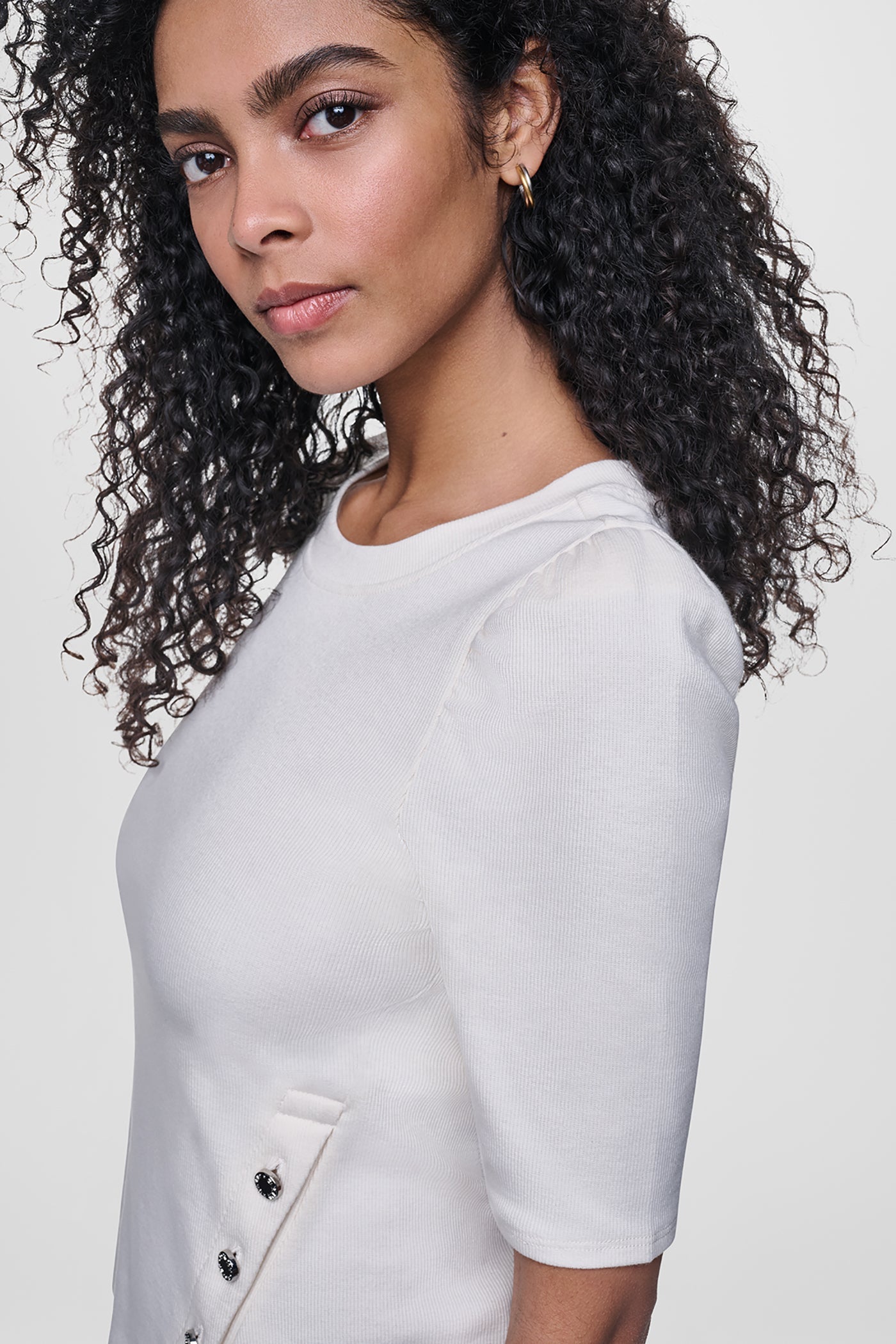 SHORT SLEEVE ASYMMETRIC TOP