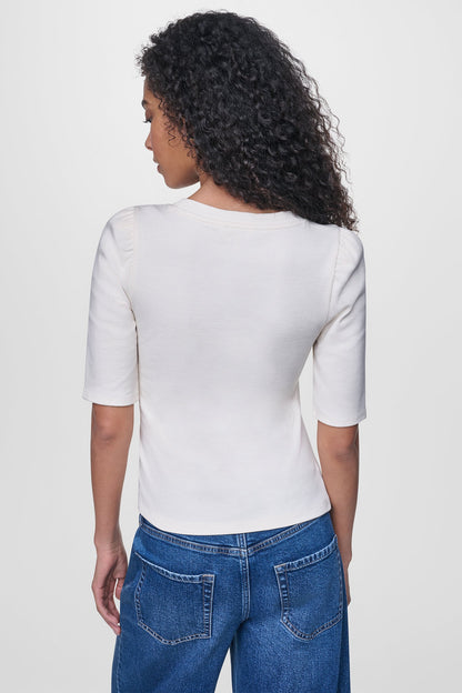 SHORT SLEEVE ASYMMETRIC TOP