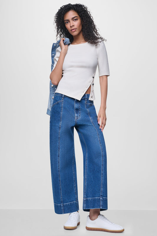 SHORT SLEEVE ASYMMETRIC TOP