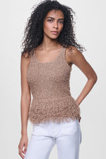 CROPPED FRINGE TANK