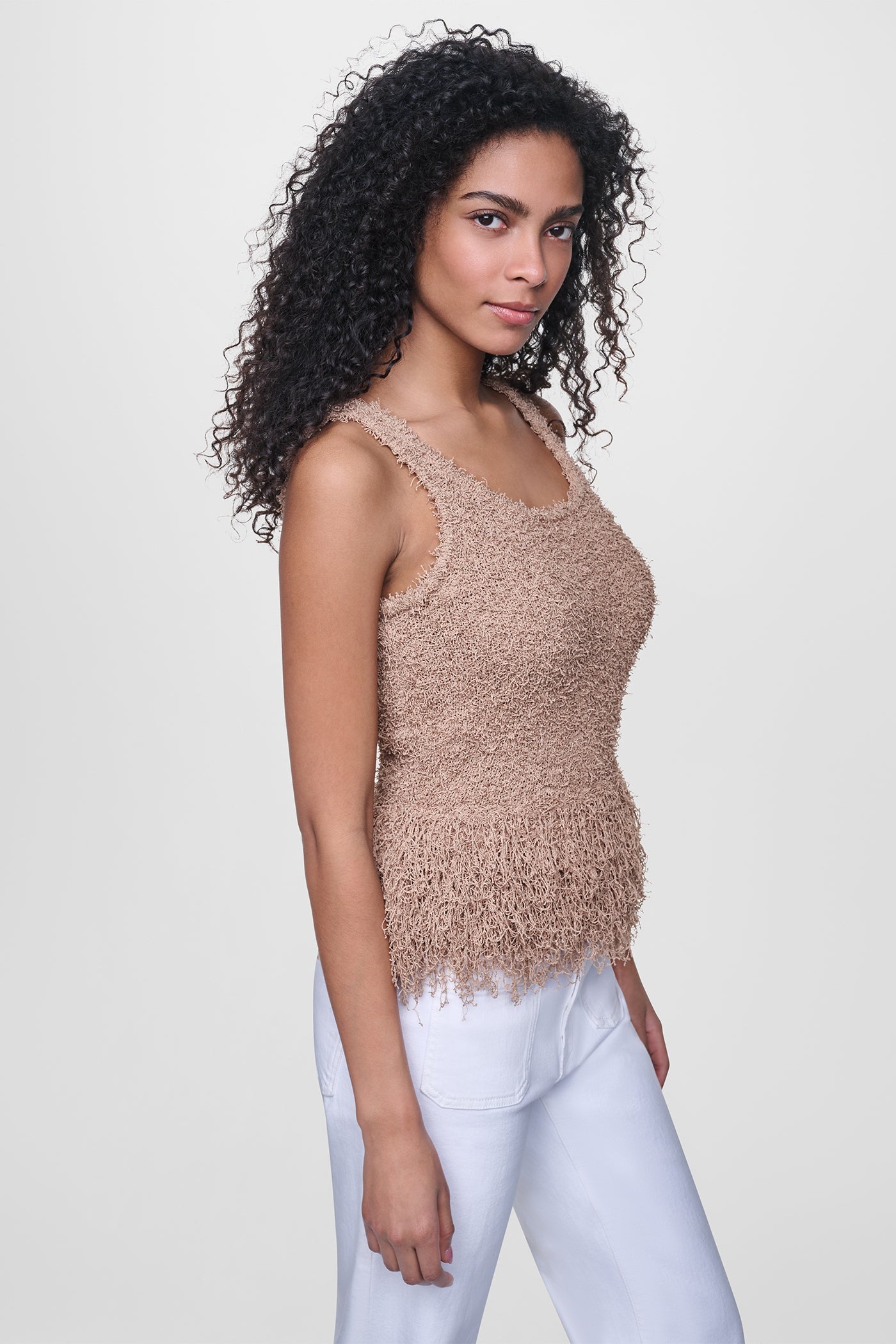 CROPPED FRINGE TANK