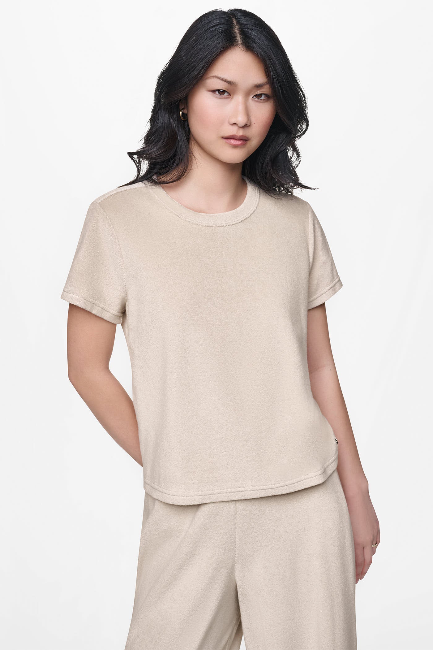 TOWELLING TERRY CREW NECK TEE