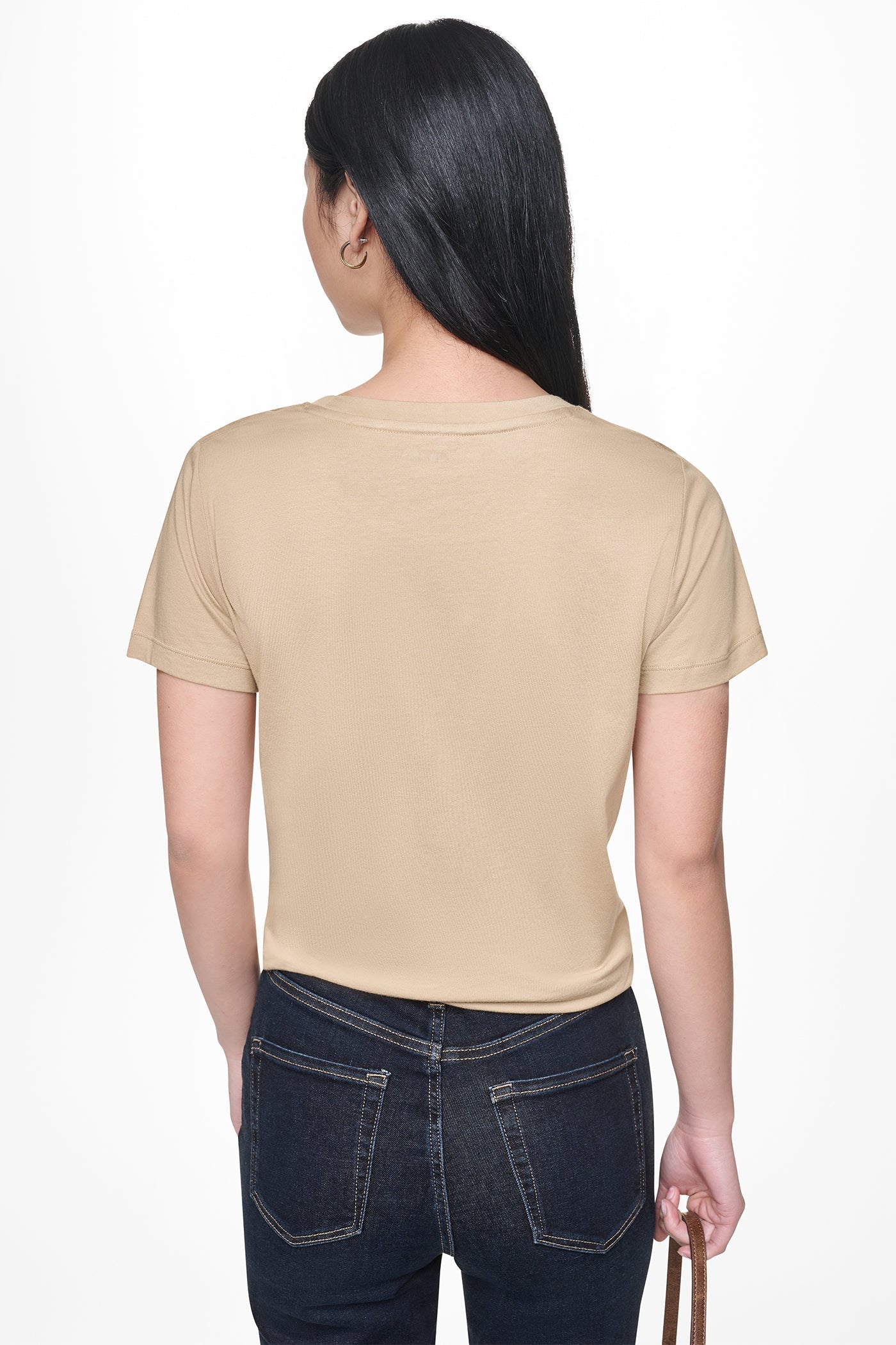 DKNY JEANS STACKED RHINESTONE LOGO TEE