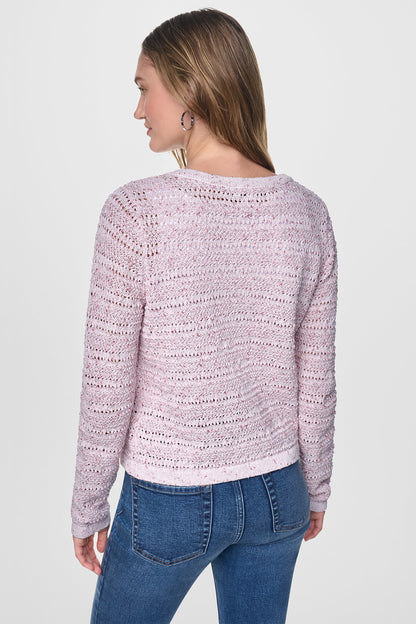 OPEN STITCH MARLED KNIT CARDIGAN