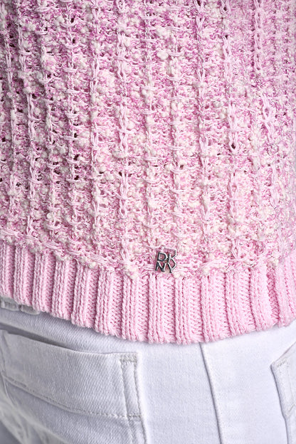 SLEEVELESS FRINGE TRIM SWEATER