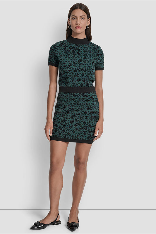 LOGO JACQUARD SHORT SKIRT