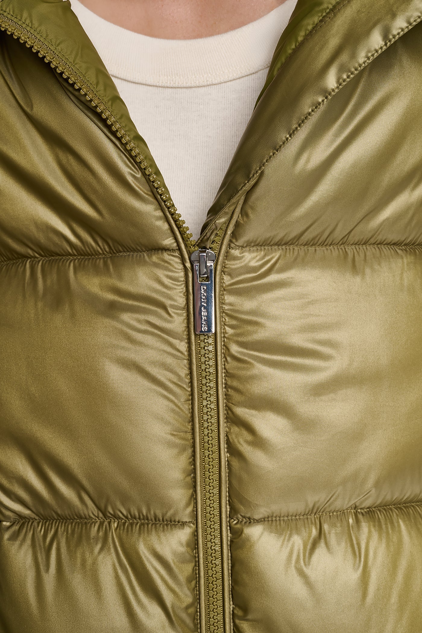 QUILTED PUFFER WITH DRAMA COLLAR