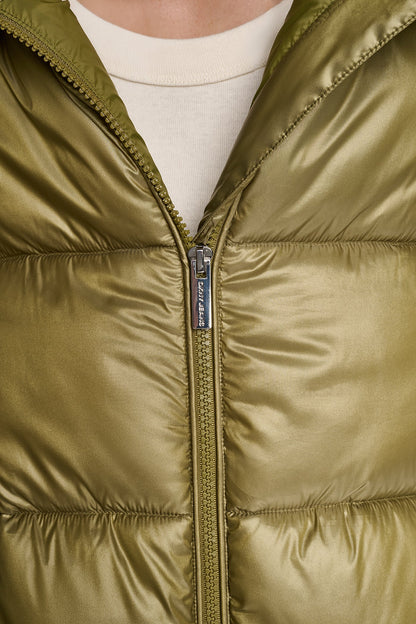 QUILTED PUFFER WITH DRAMA COLLAR