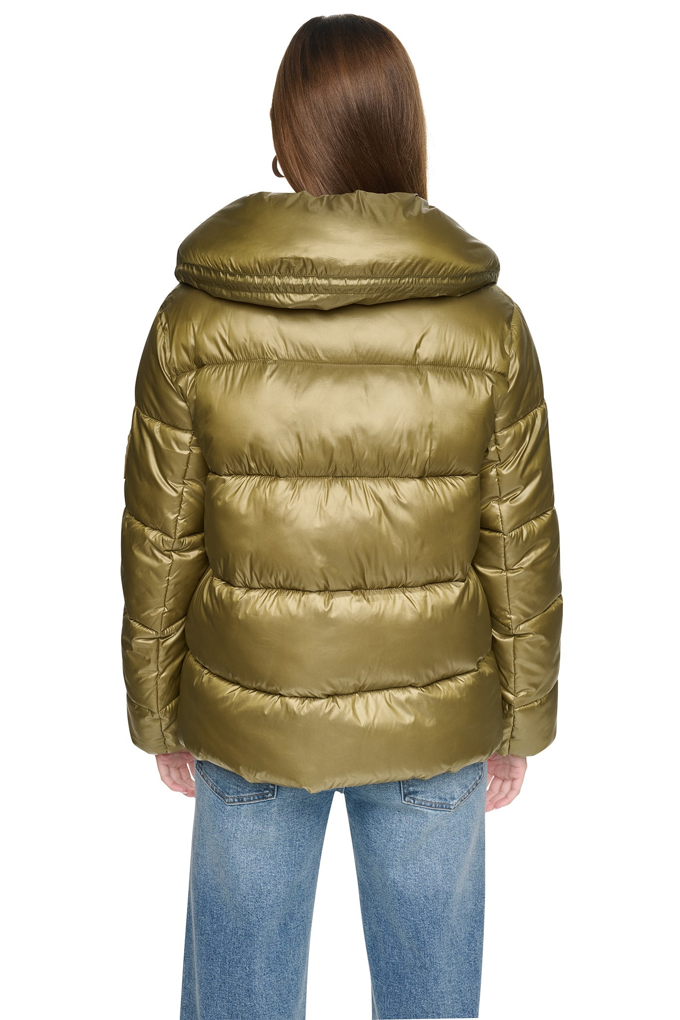 QUILTED PUFFER WITH DRAMA COLLAR