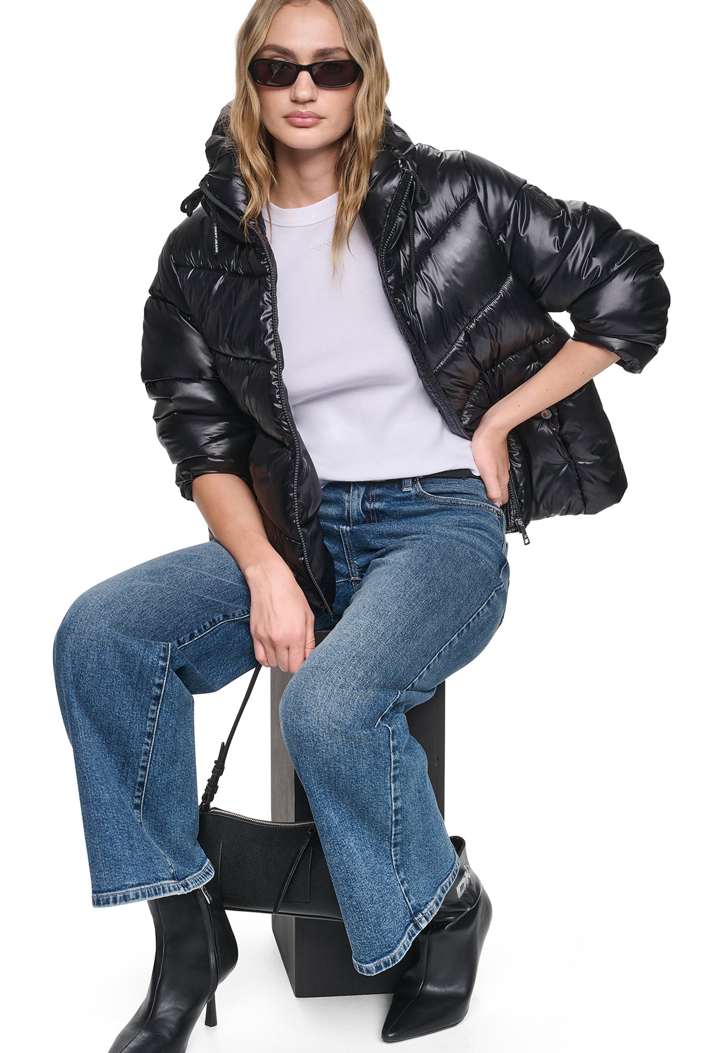 QUILTED PUFFER WITH DRAMA COLLAR