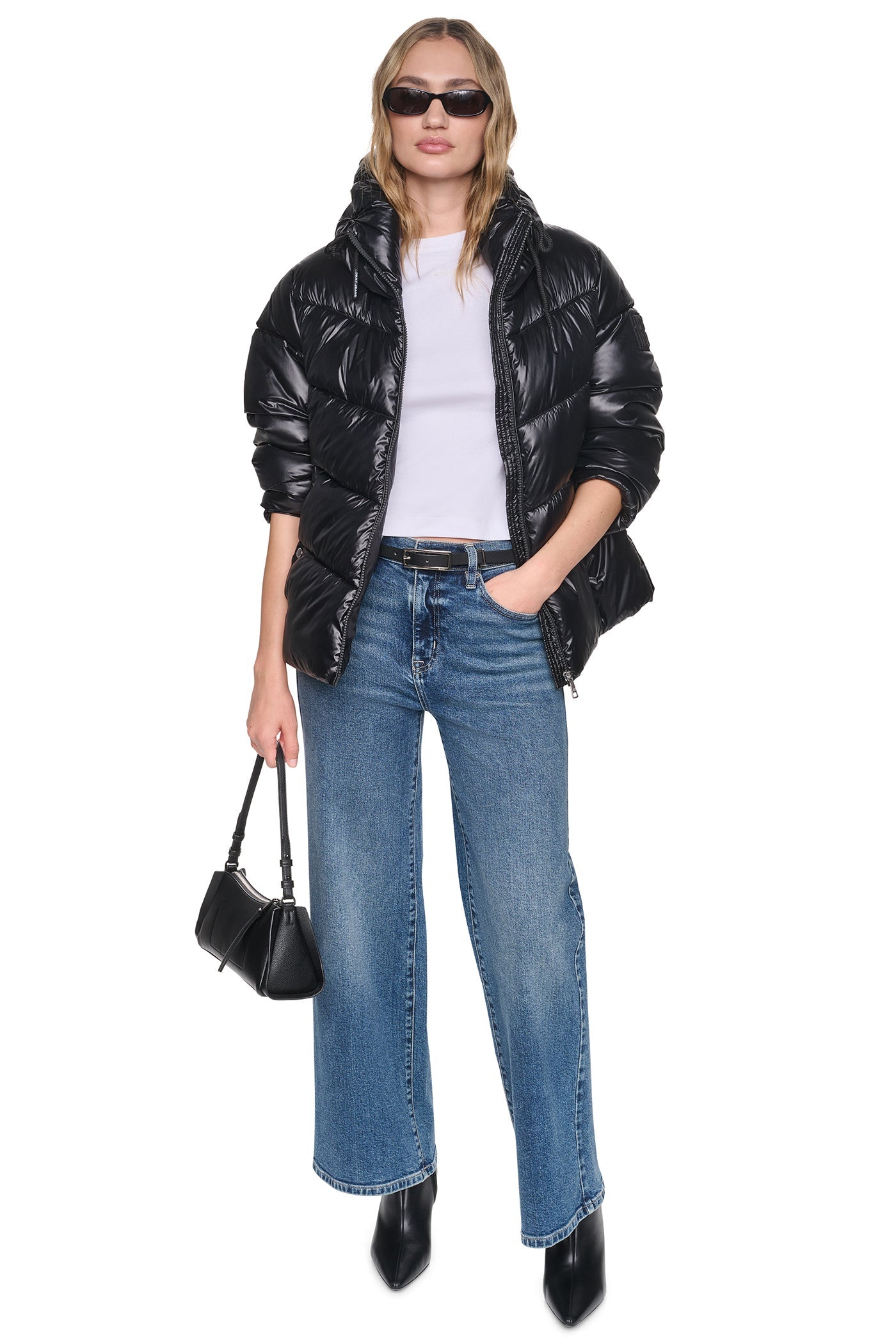 QUILTED PUFFER WITH DRAMA COLLAR