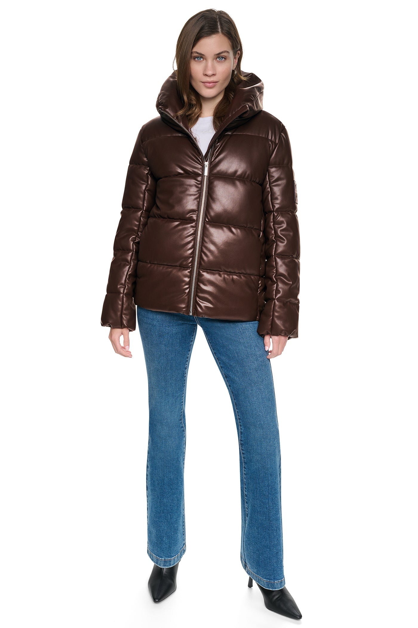 QUILTED PUFFER WITH DRAMA COLLAR