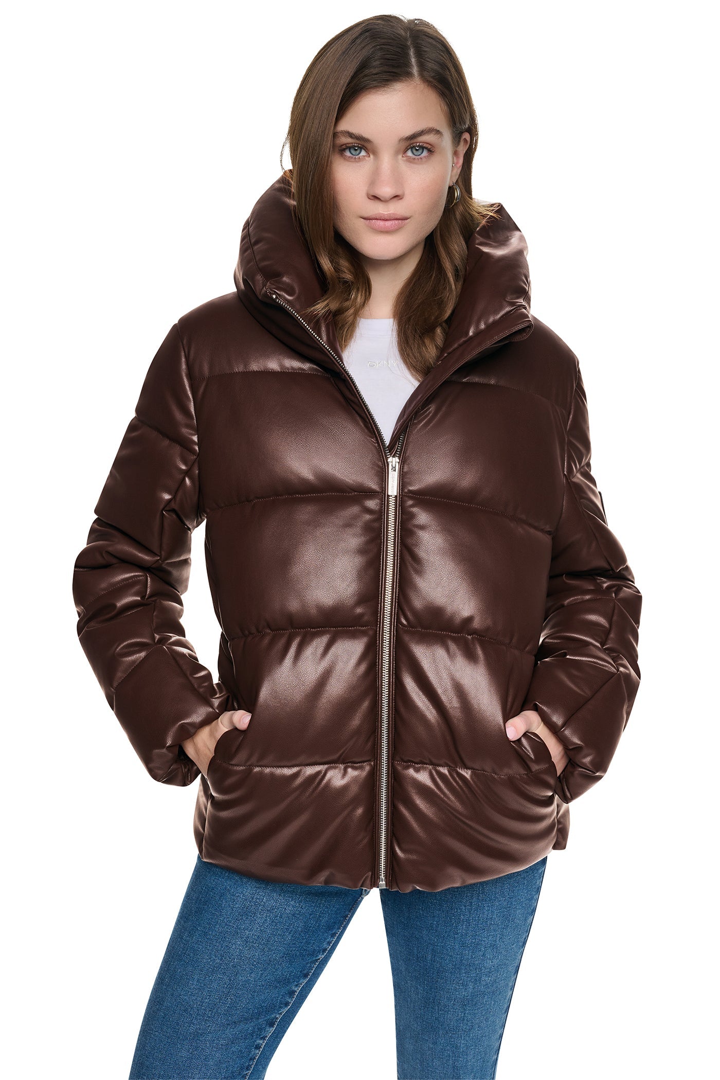 QUILTED PUFFER WITH DRAMA COLLAR