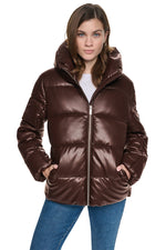 QUILTED PUFFER WITH DRAMA COLLAR