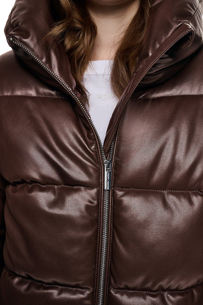QUILTED PUFFER WITH DRAMA COLLAR