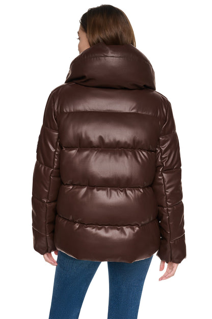 QUILTED PUFFER WITH DRAMA COLLAR