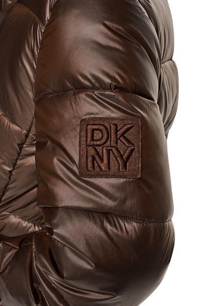 QUILTED PUFFER WITH DRAMA COLLAR