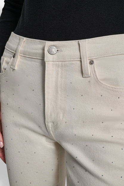 MID-RISE CLASSIC STRAIGHT WITH MINI RHINESTONES