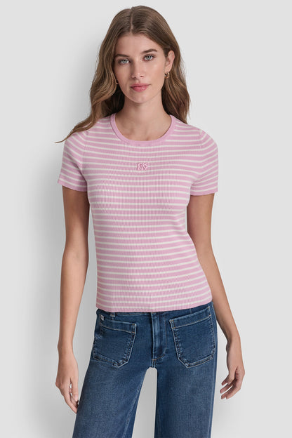 CREW NECK STRIPED TEE