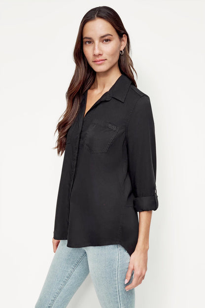 SPLIT BACK BUTTON FRONT WITH ROLL TAB