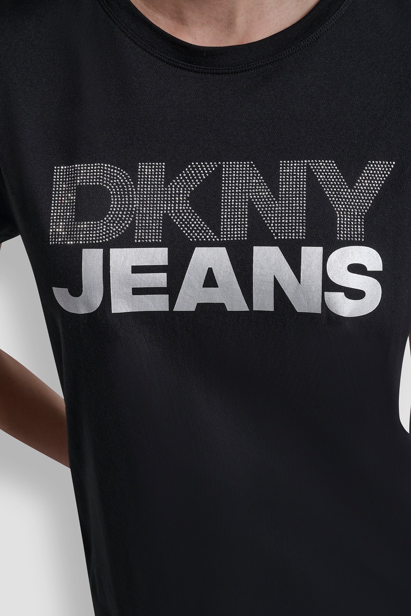 DKNY JEANS STACKED RHINESTONE TEE
