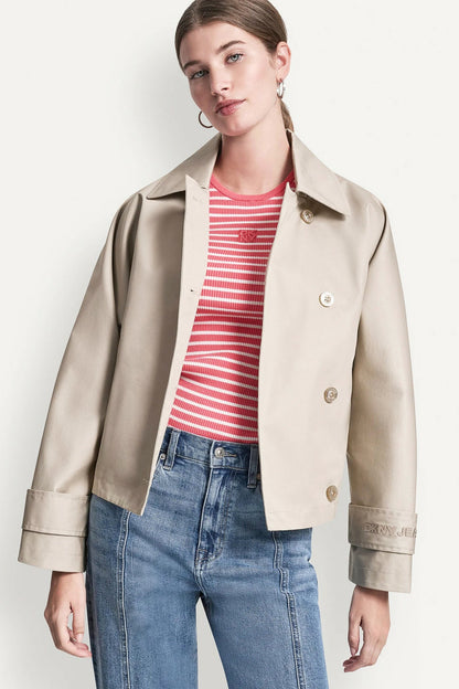 SINGLE-BREASTED MILITARY SHORT TRENCH