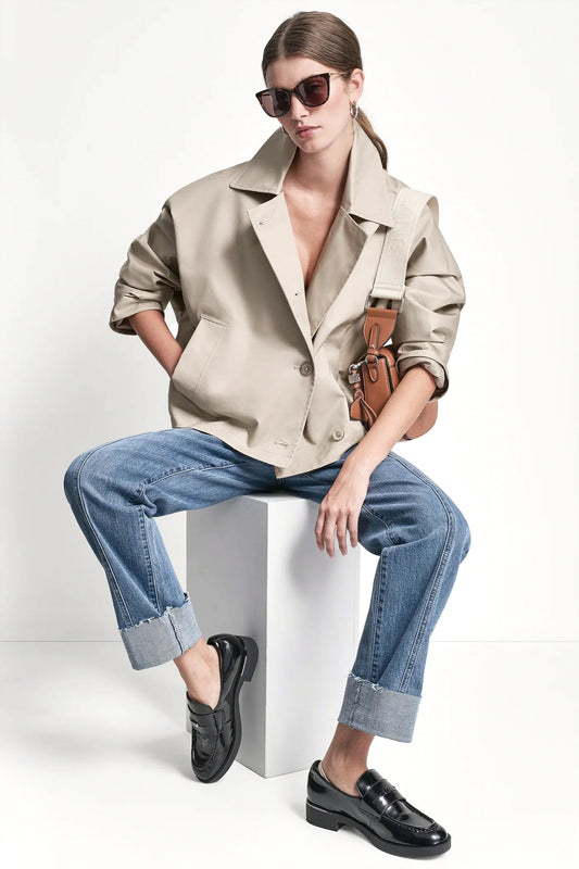 SINGLE-BREASTED MILITARY SHORT TRENCH