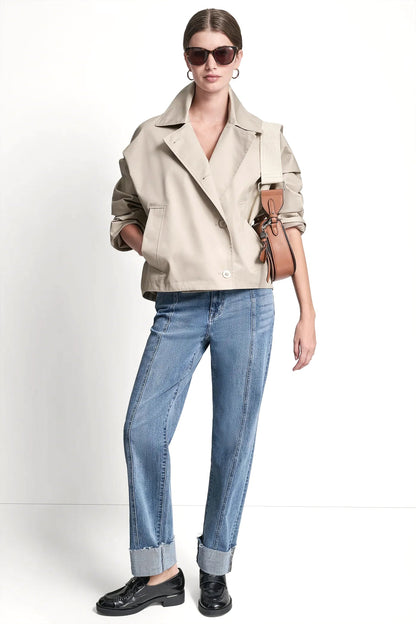 SINGLE-BREASTED MILITARY SHORT TRENCH