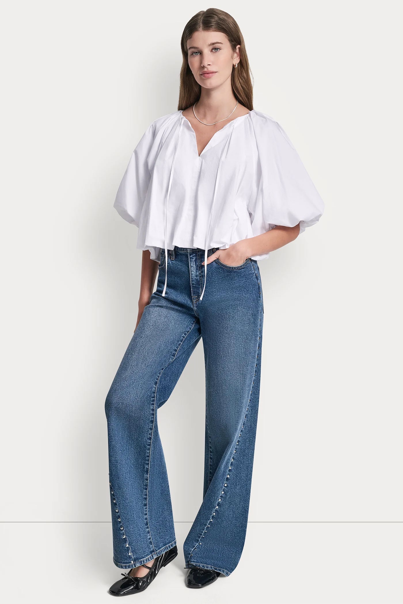 SHORT-SLEEVE BUBBLE TOP