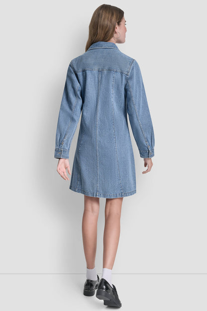 SEAMED A-LINE DRESS
