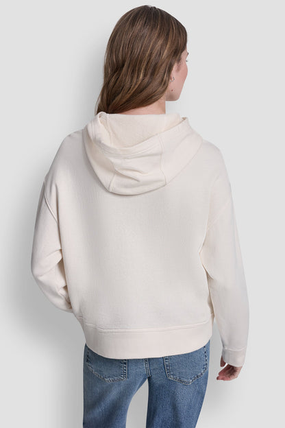 STACKED RHINESTONE FOIL LOGO HOODIE