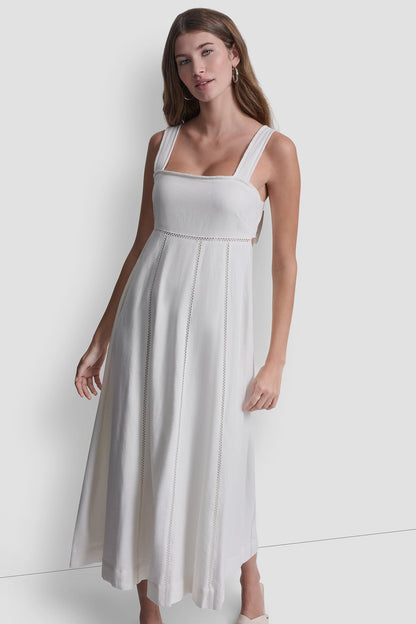 SEAMED TANK DRESS WITH TIE BACK