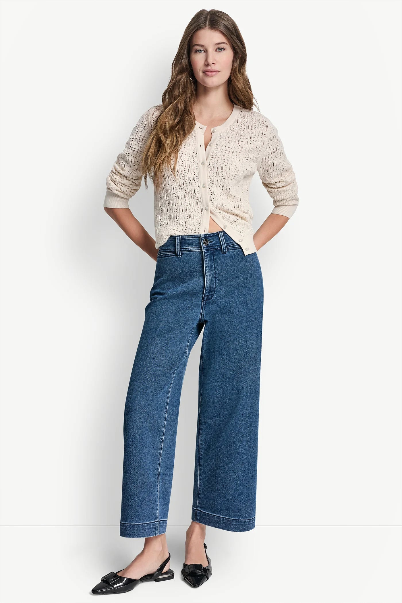 INDIGO TERRY CROPPED WIDE LEG