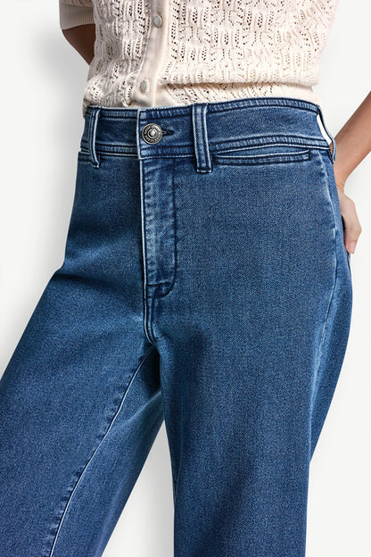 INDIGO TERRY CROPPED WIDE LEG