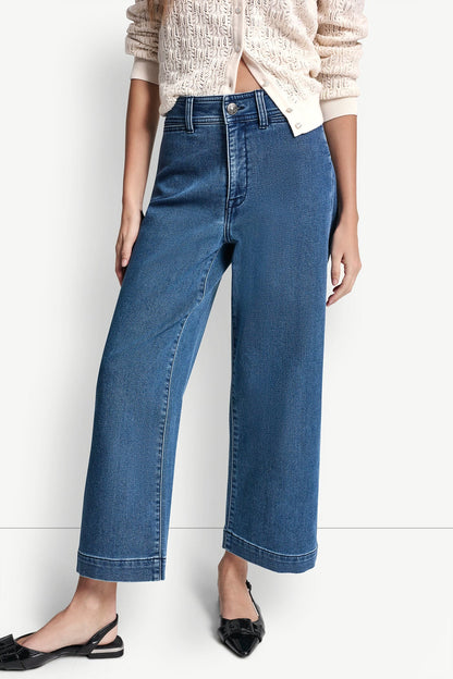 INDIGO TERRY CROPPED WIDE LEG