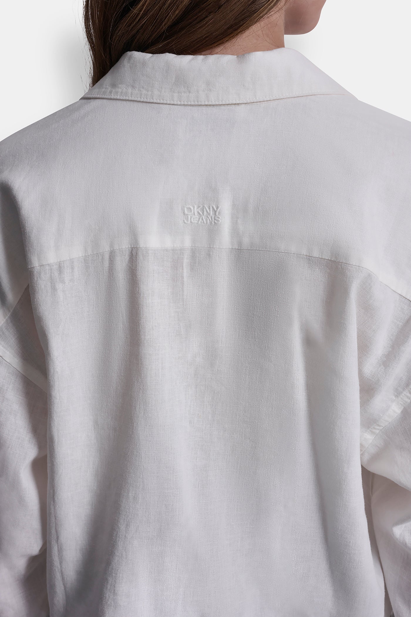 LINEN-BLEND V-NECK SHIRT