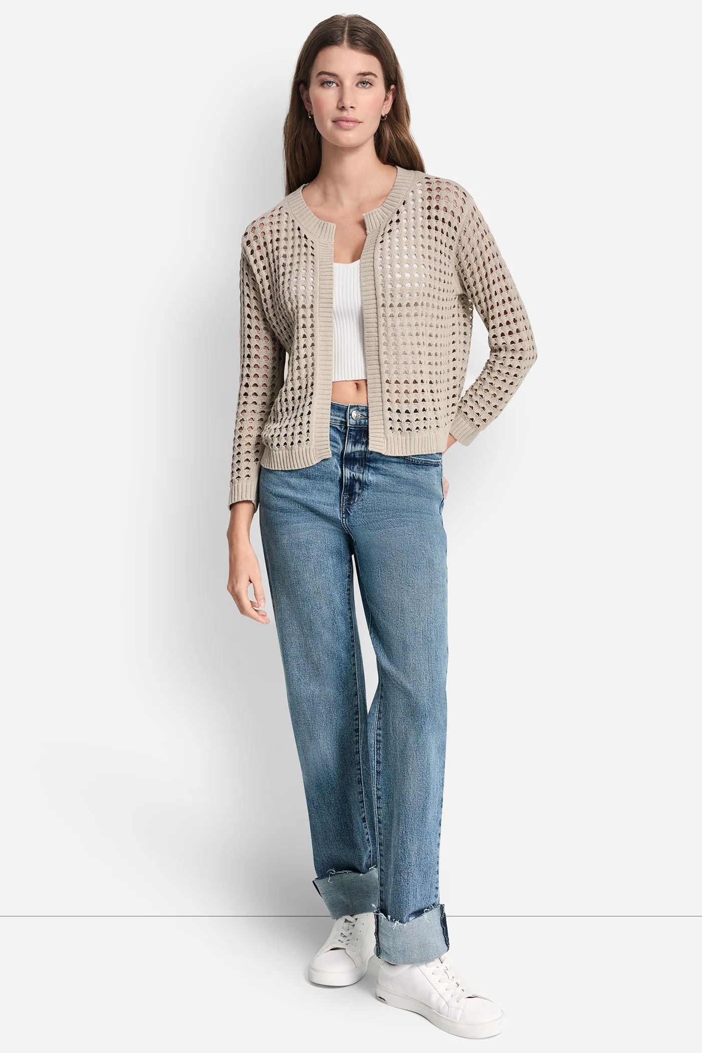 OPEN-STITCH CARDIGAN