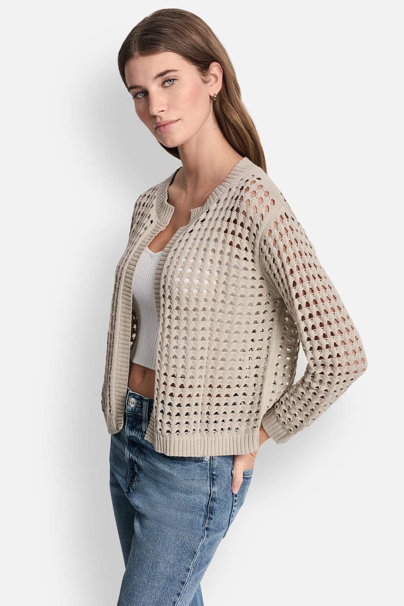 OPEN-STITCH CARDIGAN