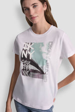DKNY RHINESTONE GRAFITI TEE