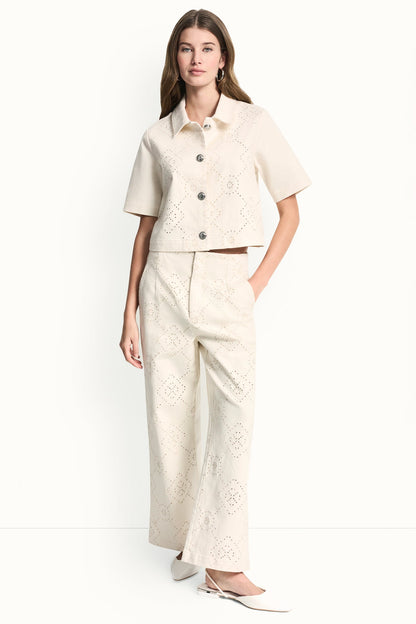 TEXTURE TWILL BUTTON-FRONT SHIRT