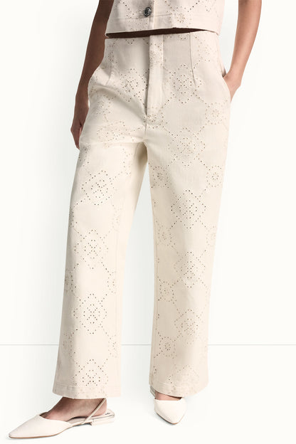 HIGH-RISE TWILL WIDE LEG PANT