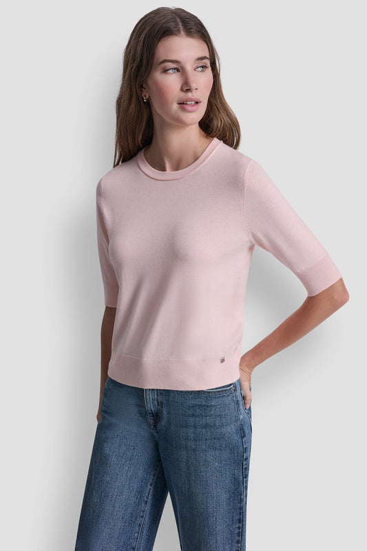 ELBOW SLEEVE CREW NECK SWEATER