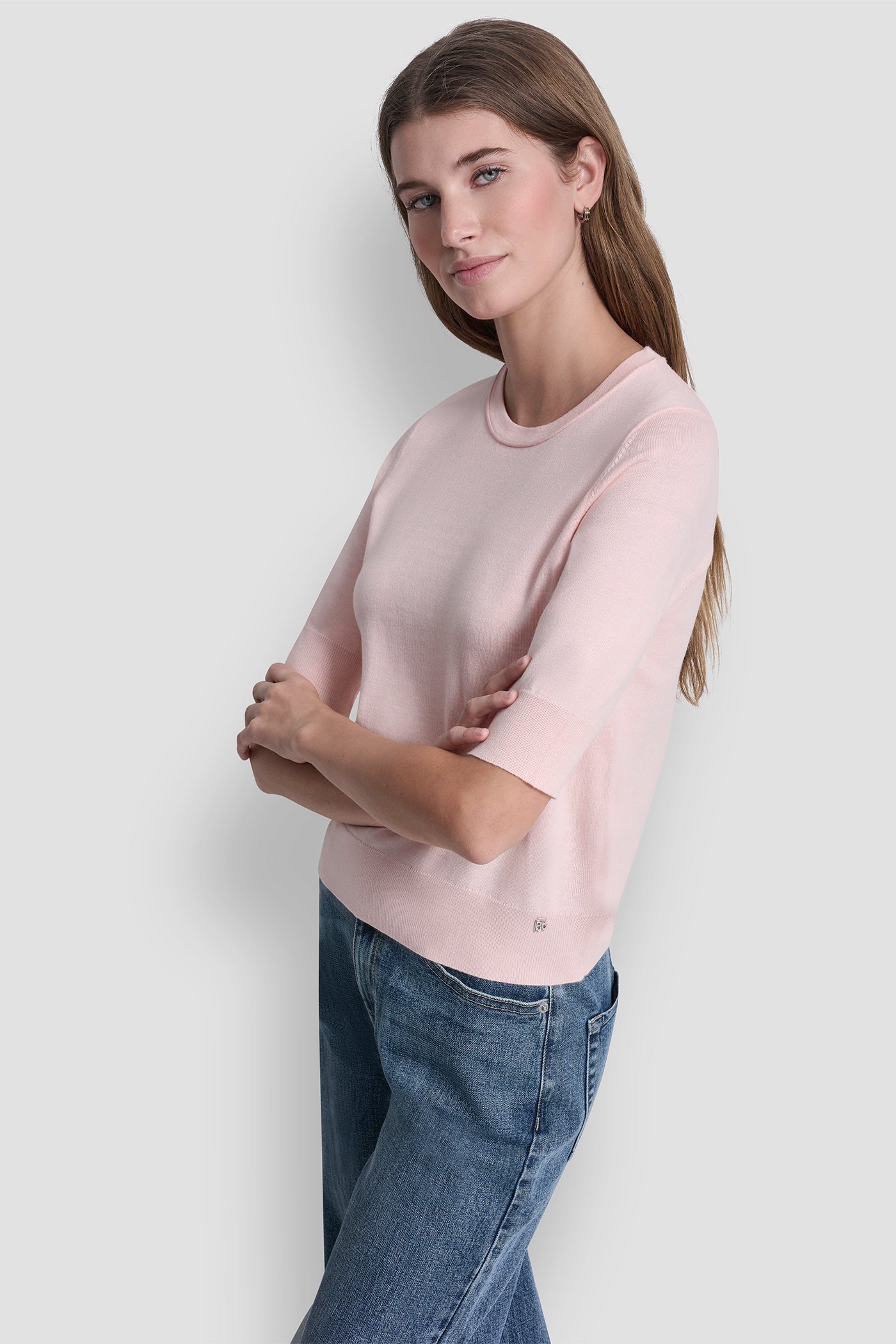 ELBOW SLEEVE CREW NECK SWEATER