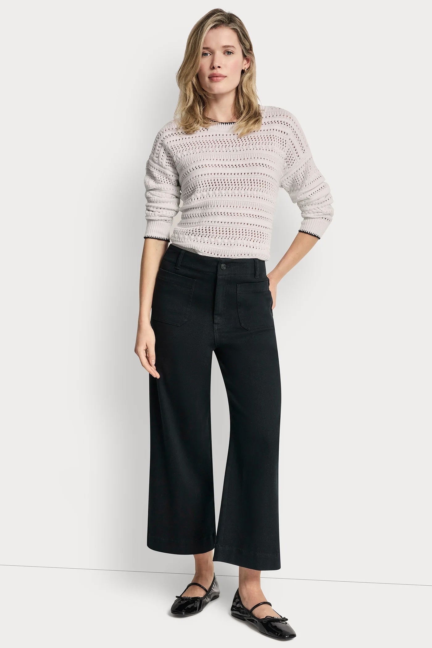 HIGH-RISE CROPPED WIDE LEG PANTS