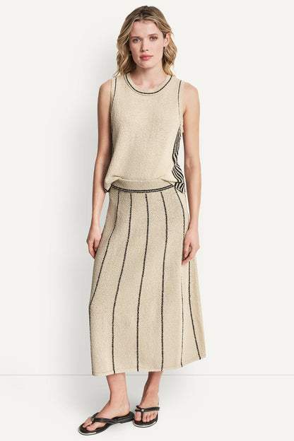SLEEVELESS SWEATER WITH STRIPED DETAIL