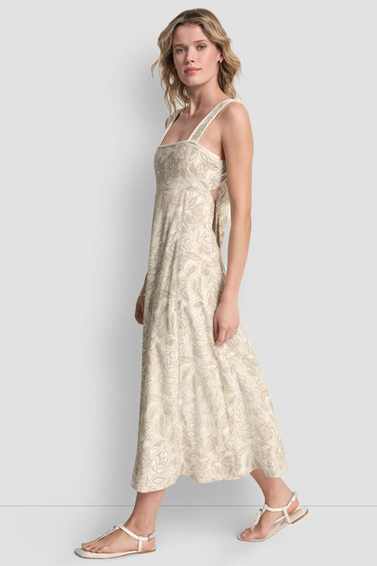 SEAMED TANK DRESS WITH TIE BACK