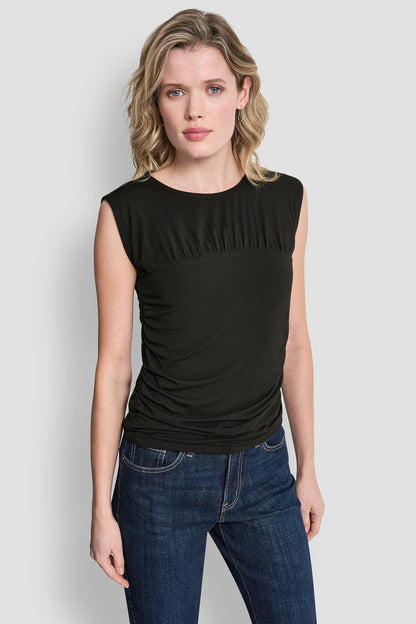RUCHED BODICE SLEEVLESS TOP