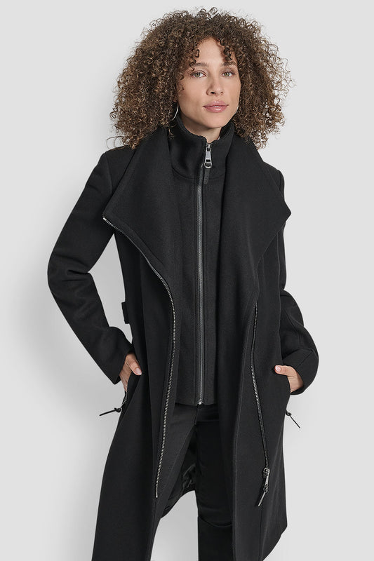 WOOL WRAP JACKET WITH INSERT
